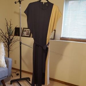 Ann Taylor Black and Cream Colorblock Dress